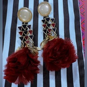 Tory Burch feather earrings
